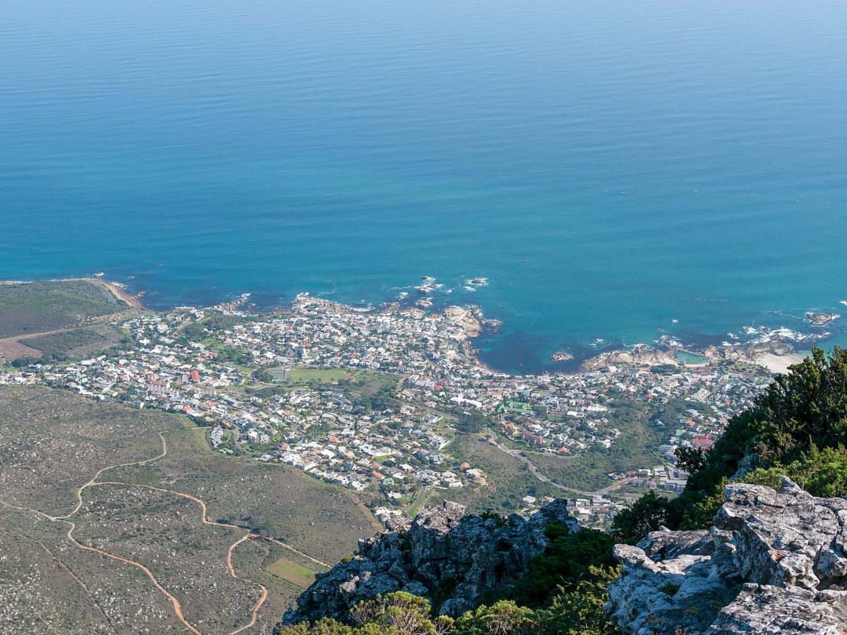 Aerial view of Cape Town from Table Mountain