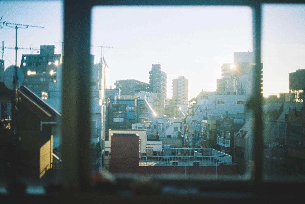 Tokyo as seen from a window in the early morning