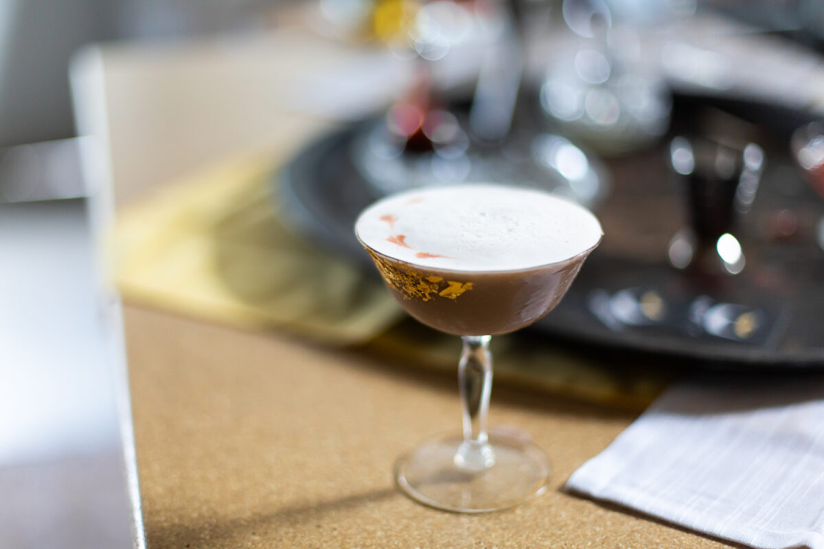 a cocktail on a counter